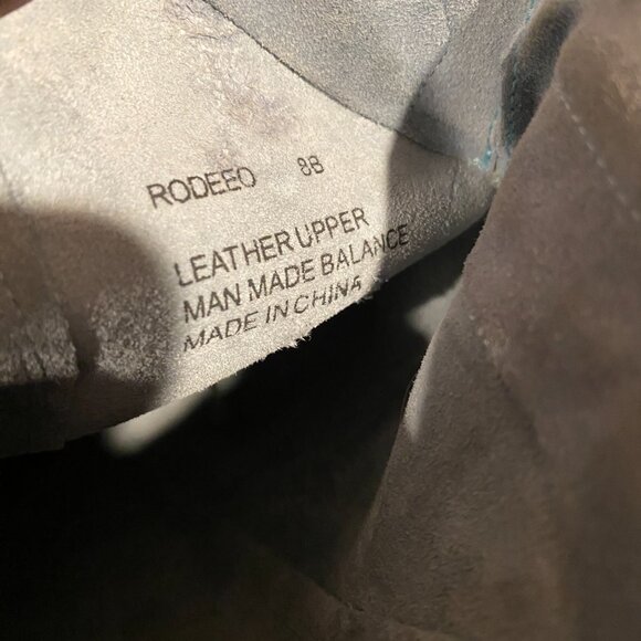 Steve Madden Y2K Light Blue Suede Studded Western Boots - 15" Tall Rodeo Style - Picture 12 of 12